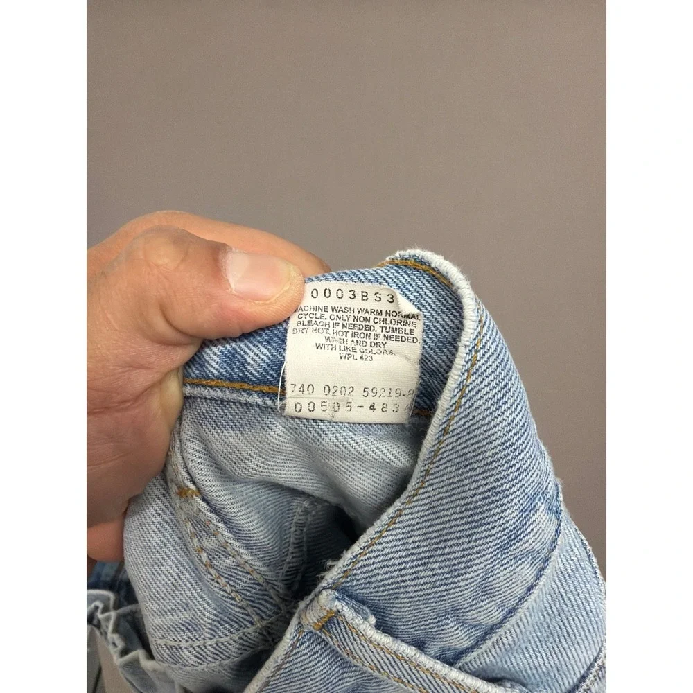 Levis‎ 505 Mens 34x32 Light Wash Straight Leg Regular Fit Vintage Denim Jeans